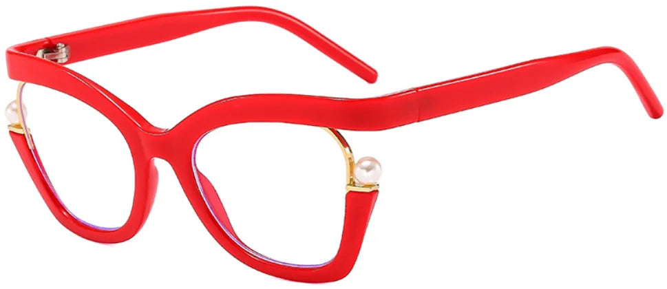 Women Anti-Blue Light  Pearl Cat Eye Eyewear