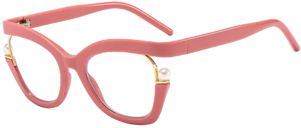 Women Anti-Blue Light  Pearl Cat Eye Eyewear