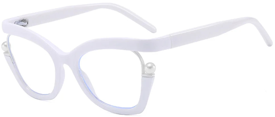Women Anti-Blue Light  Pearl Cat Eye Eyewear