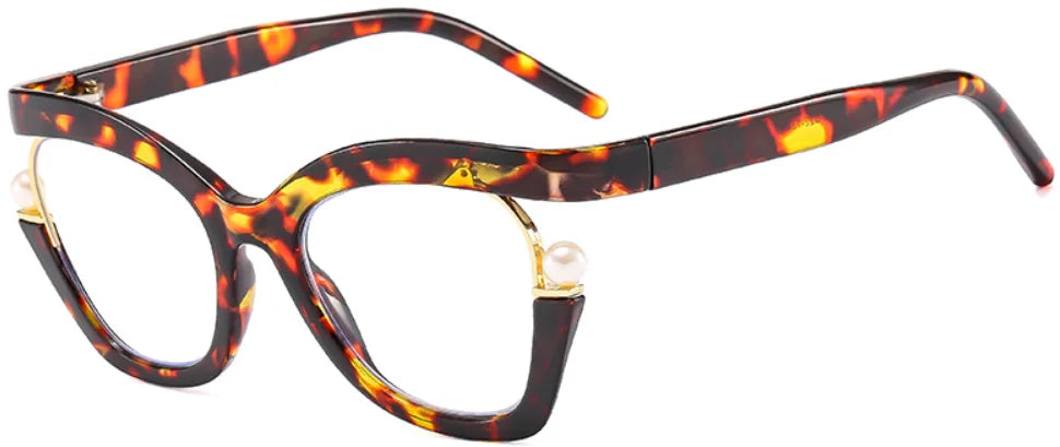 Women Anti-Blue Light  Pearl Cat Eye Eyewear