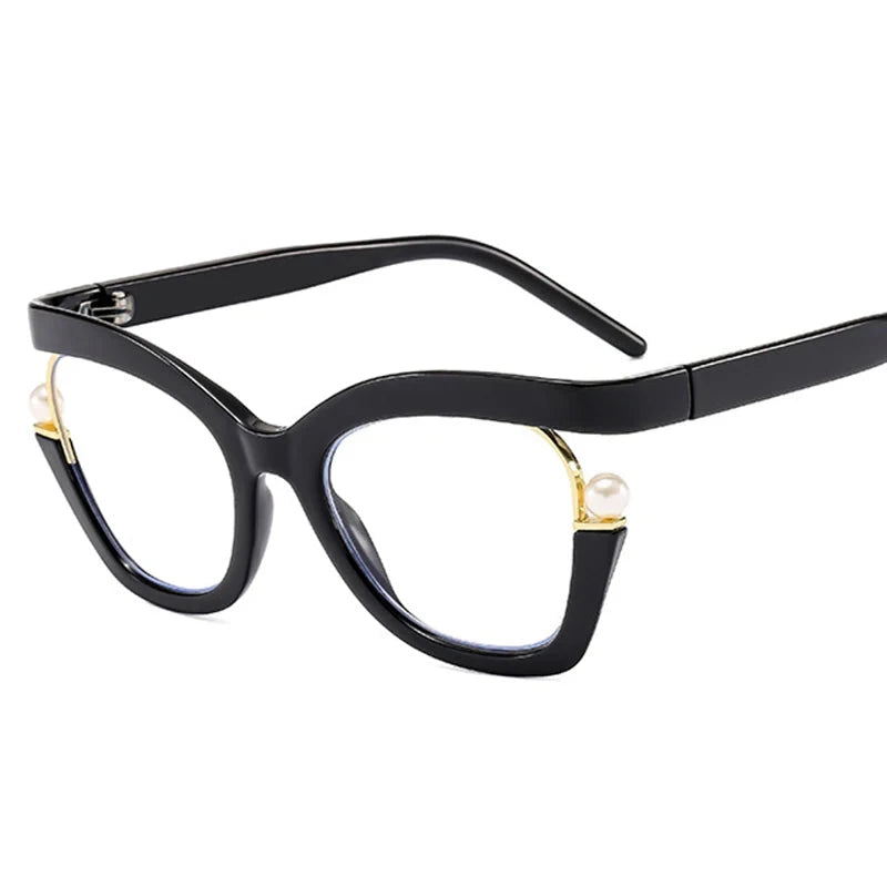 Women Anti-Blue Light  Pearl Cat Eye Eyewear