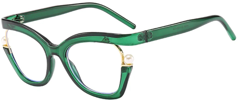 Women Anti-Blue Light  Pearl Cat Eye Eyewear
