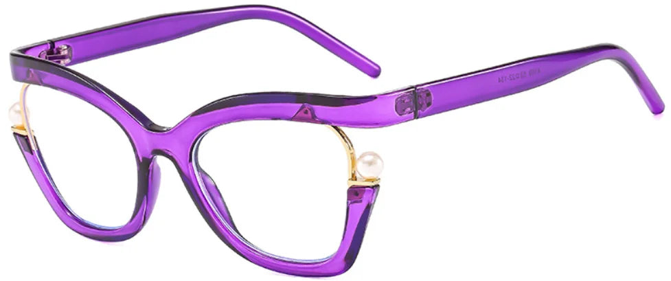 Women Anti-Blue Light  Pearl Cat Eye Eyewear