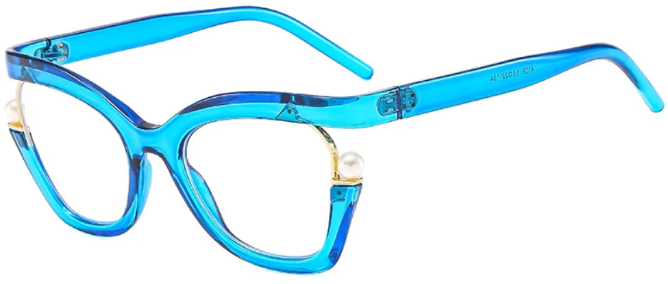Women Anti-Blue Light  Pearl Cat Eye Eyewear
