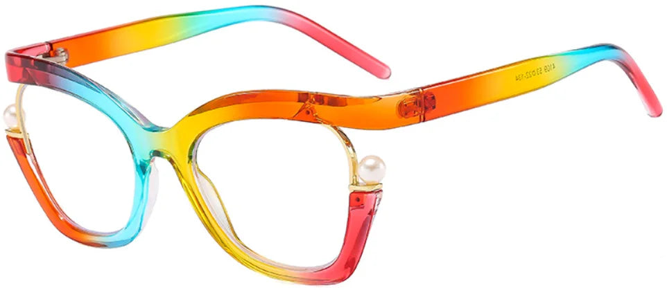 Women Anti-Blue Light  Pearl Cat Eye Eyewear