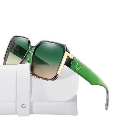Green Women Casual Square Fashion Sunglasses