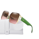 Green Women Casual Square Fashion Sunglasses
