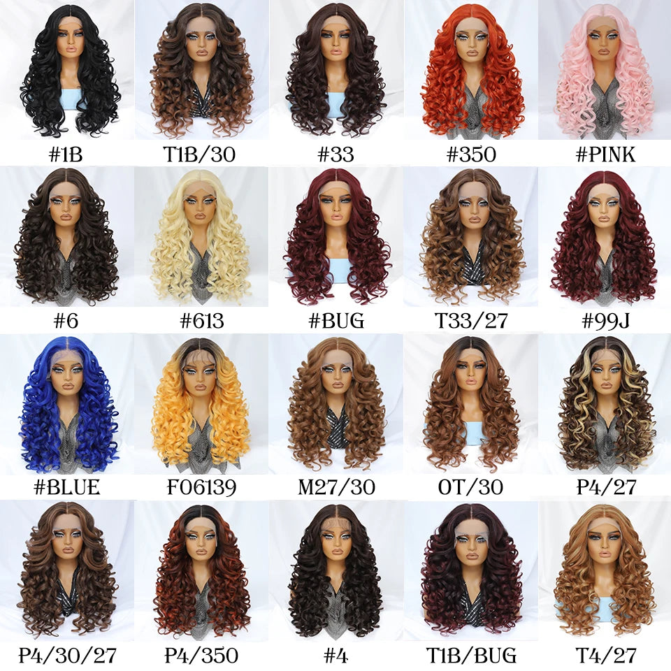 Collection of Women Curly Afro Lace 24Inch Latisha Synthetic Wig
