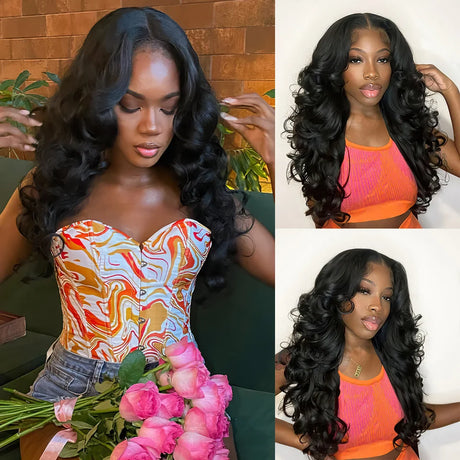 Model Using Women Curly Afro Lace 24Inch Latisha Synthetic Wig