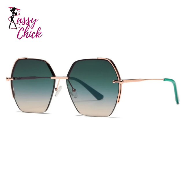 Women Fashion Nylon Lens UV400 Metal Frame Sunglasses Sassy Chick Logo
