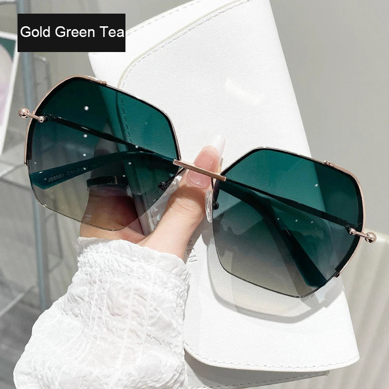 Women Fashion Nylon Lens UV400 Metal Frame Sunglasses