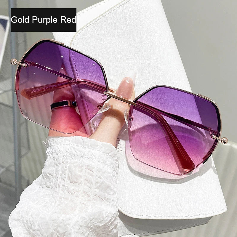 Women Fashion Nylon Lens UV400 Metal Frame Sunglasses