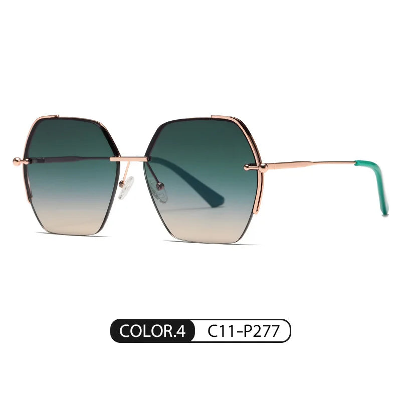Women Fashion Nylon Lens UV400 Metal Frame Sunglasses
