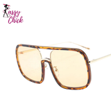 Women Fashion UV400 Square Big Frame Sunglasses Sassy Chick Logo