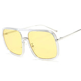 Transparent Women Fashion UV400 Square Big Frame Sunglasses