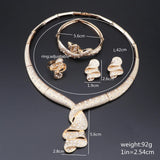 Size of Women Gold Color Crystal Wedding Jewelry Set