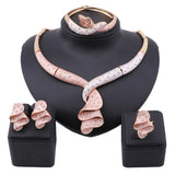 Women Gold Color Crystal Wedding Jewelry Set