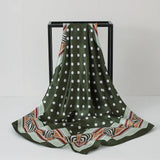 Green Women Silk dot design Scarf
