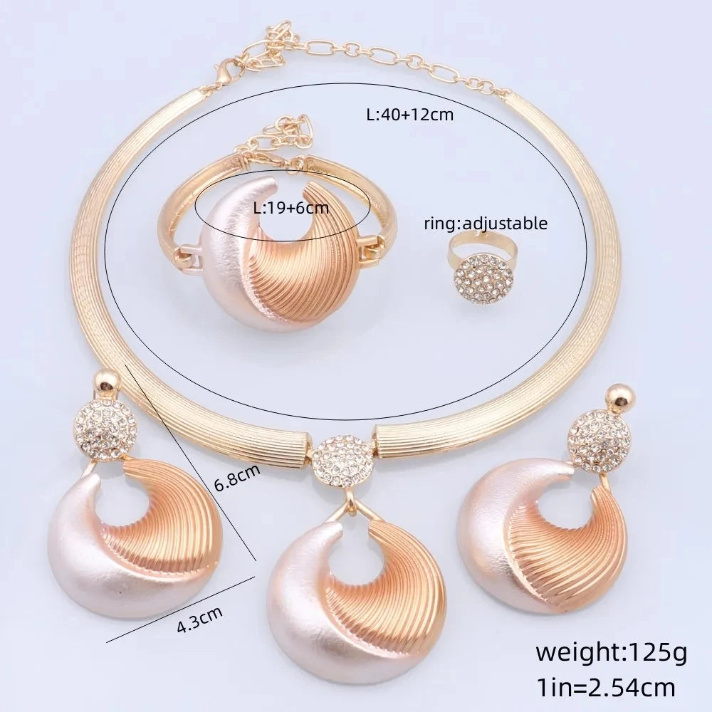 Women Silver Plated Luxury Jewelry Set Size