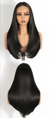 Black Women Straight 9x6 Pre Plucked Layered Synthetic Lace Front Wigs