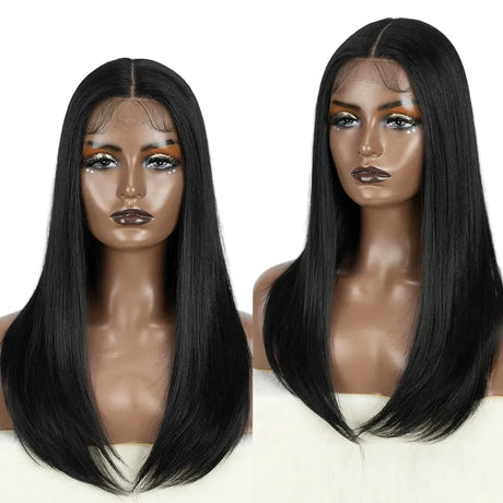 Black Women Straight Bob  Easy Wear Synthetic Lace Front Wigs