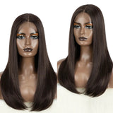 Brown Women Straight Bob  Easy Wear Synthetic Lace Front Wigs