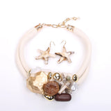 Women Trendy Statement Beads & Starfish Necklace
