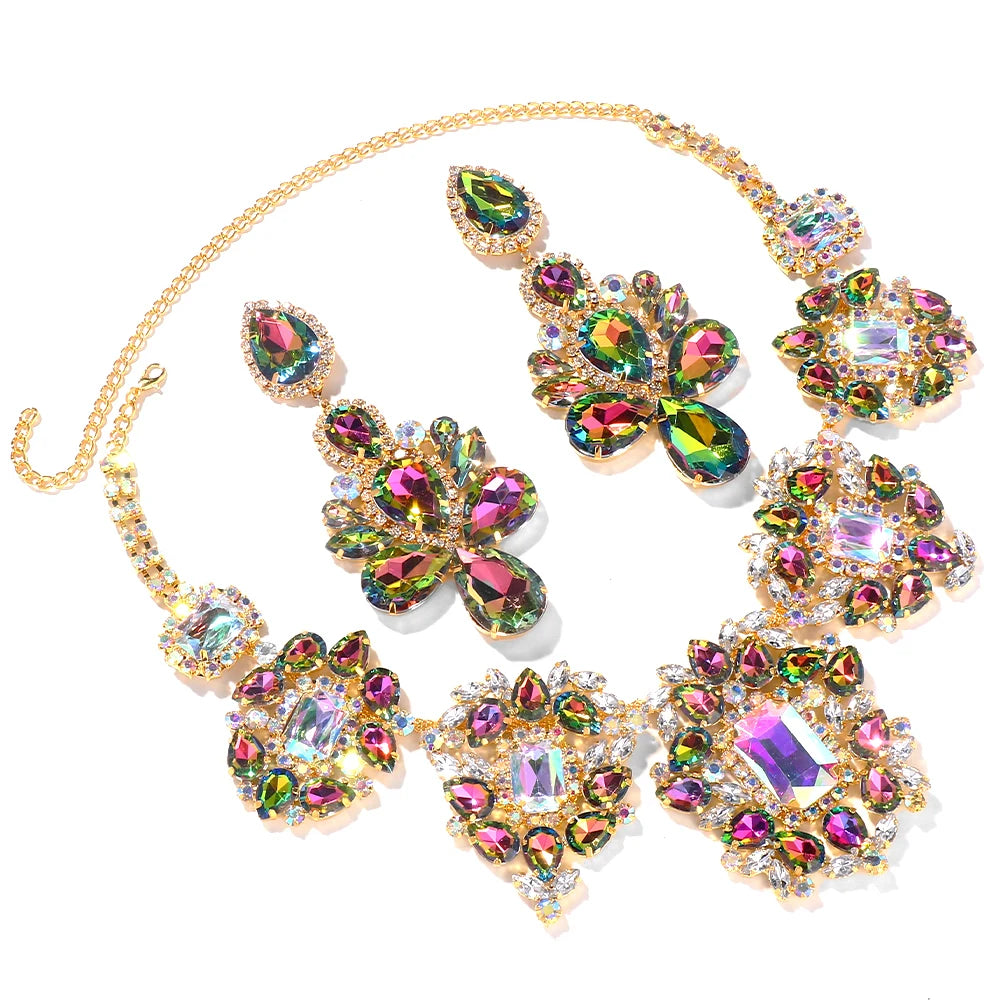 Women's Drop Rhinestone Jewelry Set