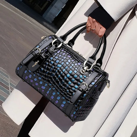 model using Women's Large Capacity Shoulder Messenger Bags