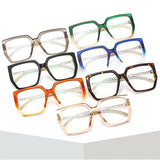 Collection of Women's Large Frame Presbyopia Glasses Metal Chain