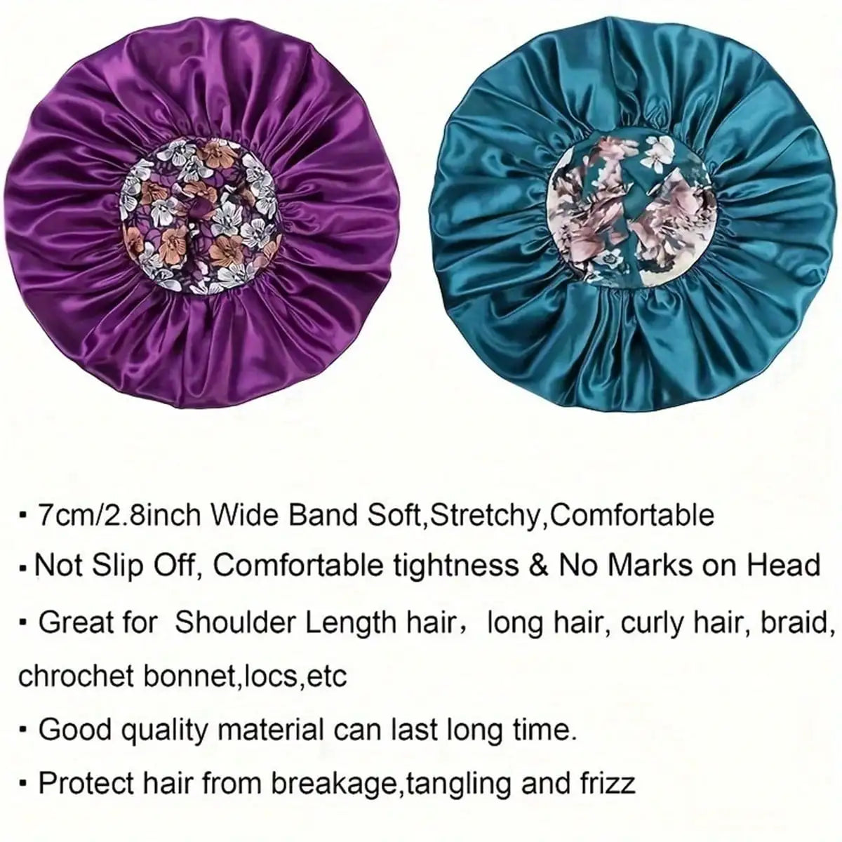 Details of Women's Satin Elastic Wide Band Sleep Cap