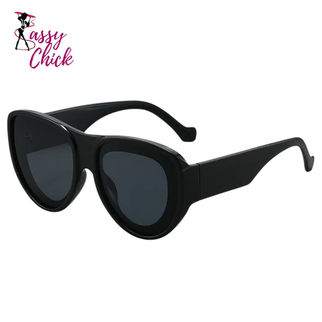 Women's Thick Oversized Cat Eye Sunglasses Sassy Chick Logo