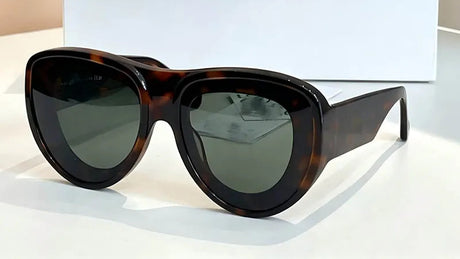 Leopard Women's Thick Oversized Cat Eye Sunglasses