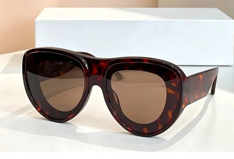 Leopard Women's Thick Oversized Cat Eye Sunglasses