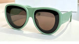 Green Women's Thick Oversized Cat Eye Sunglasses