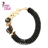 Wood Beads Handmade Statement Boho Necklace Sassy Chick Logo