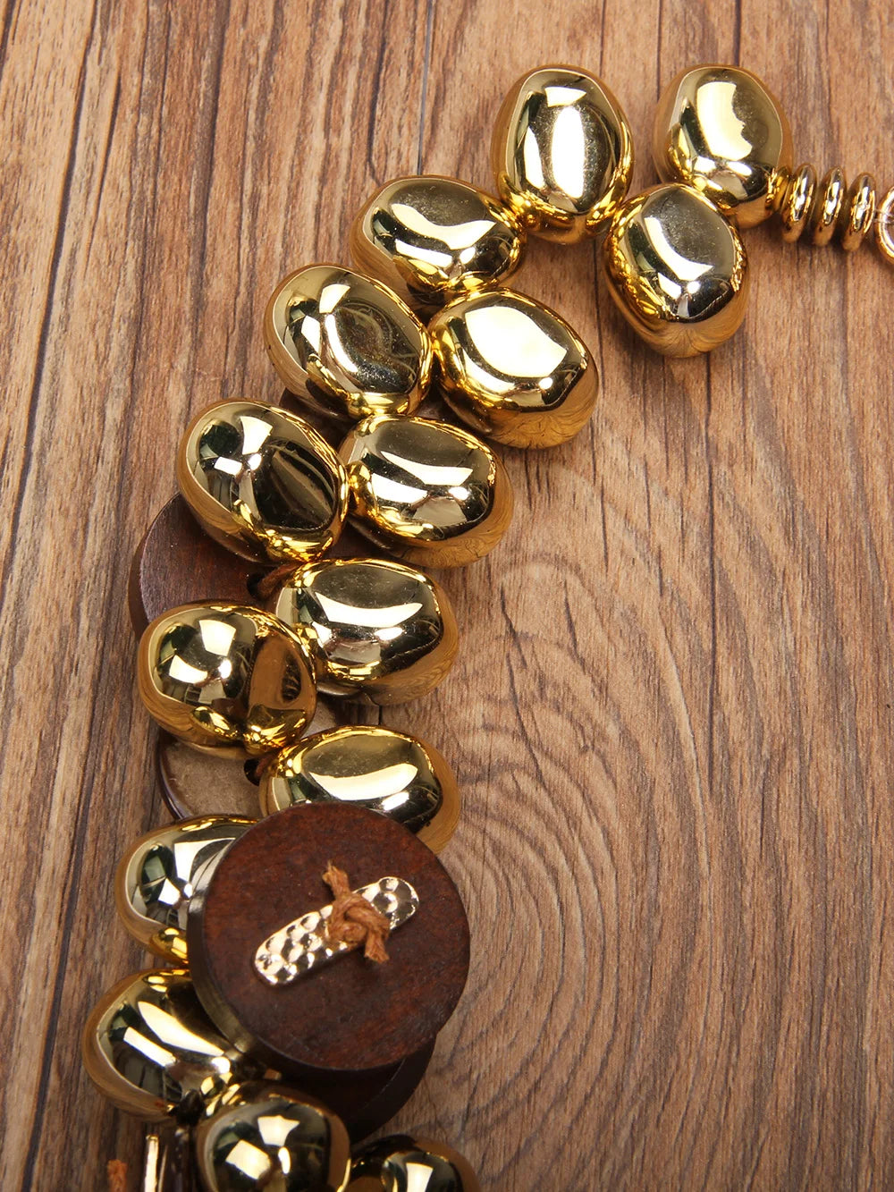 Wood Beads Handmade Statement Boho Necklace