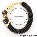 Size of Wood Beads Handmade Statement Boho Necklace