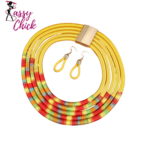 Woven Choker Jewelry Set Sassy Chick Logo