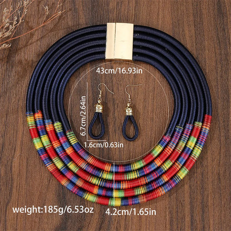 Size of Woven Choker Jewelry Set