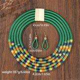 Green size Woven Choker Jewelry Set