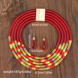 Red size Woven Choker Jewelry Set
