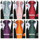 Collection of Woven Classic 100% Silk Pocket Square Plaid & Checks Tie