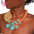 Woven Rope Chain Turquoise Necklace Sassy Chick Logo