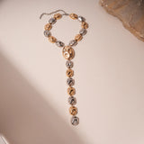 Y-shaped Long Irregular Iron Metal  Chunky Geometric Necklaces