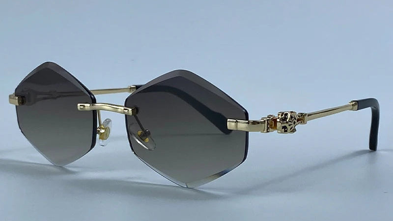 Y2K Punk Rimless Hexagon Sunglasses