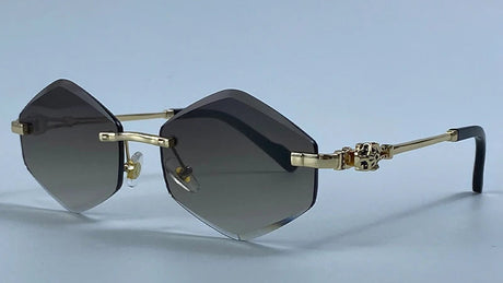 Y2K Punk Rimless Hexagon Sunglasses