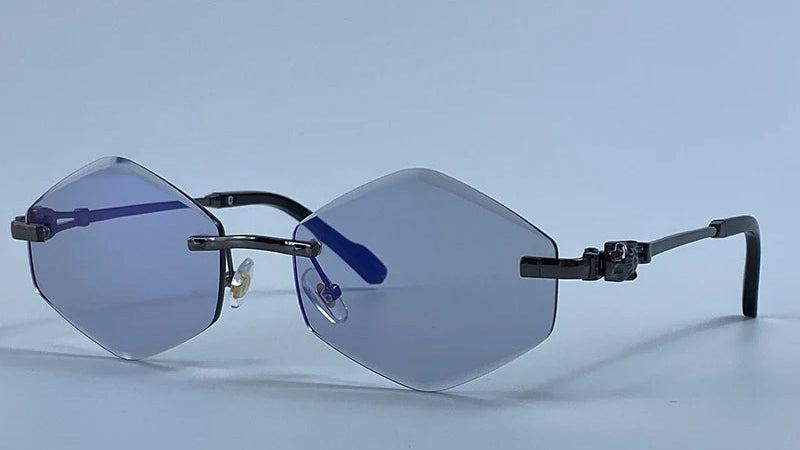 Y2K Punk Rimless Hexagon Sunglasses