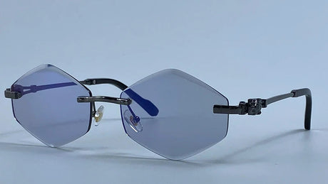 Y2K Punk Rimless Hexagon Sunglasses
