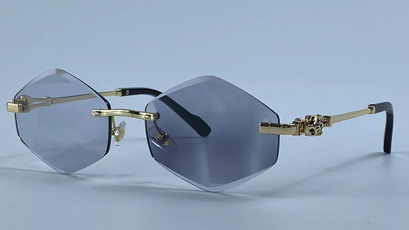 Y2K Punk Rimless Hexagon Sunglasses